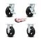 Service Caster 6 Inch Rubber on Steel Caster Set with Roller Bearings 2 Brakes 2 Rigid SCC SCC-30CS620-RSR-TLB-2-R620-2 - alternate 2